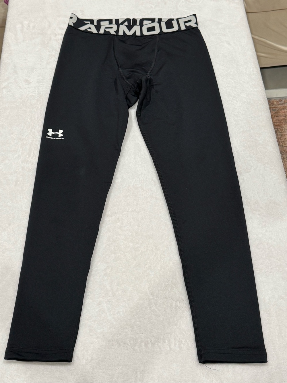 Under Armour top & bottom Black kids coldgear Performance Compression Tights
